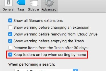 Sort Folders to the Top of File Listings